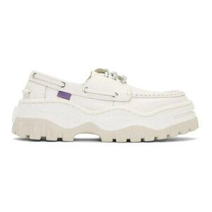 Eytys Mykonos Loafers 35 5.5 White Grained Leather Shoes